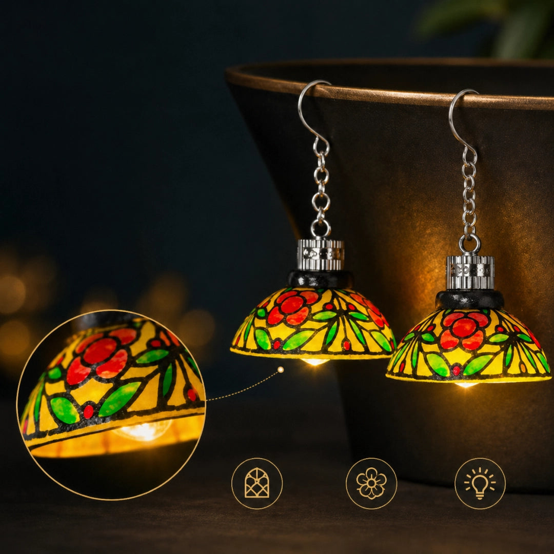 💡Handmade Vintage Light-Up Chandelier Earrings