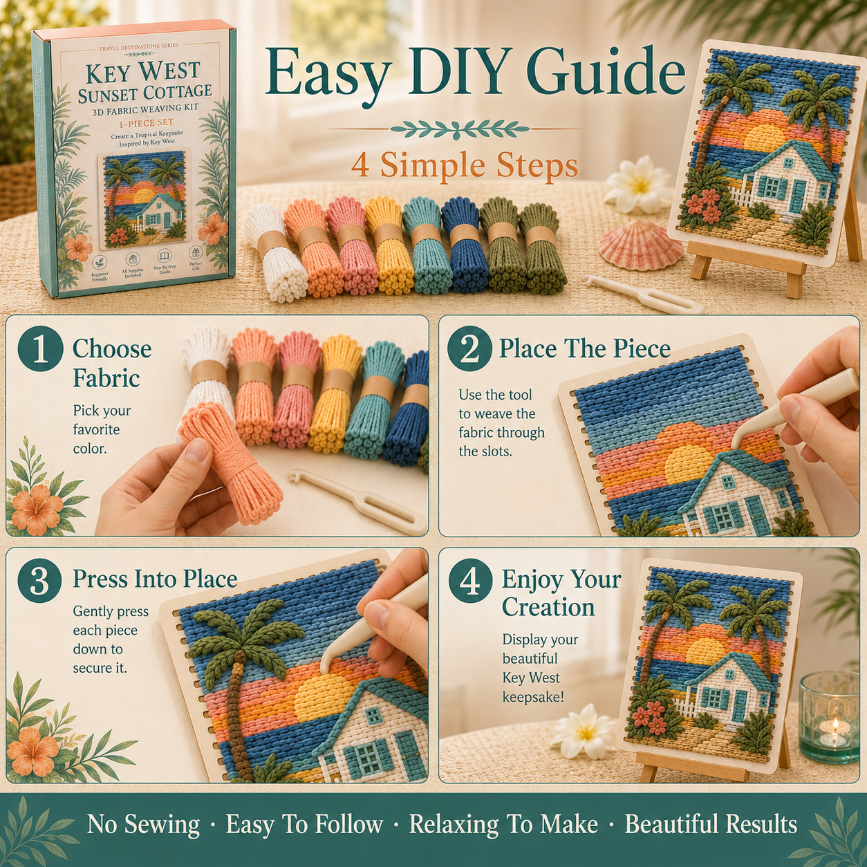 🗺️ American Destinations Fabric Weaving Kit