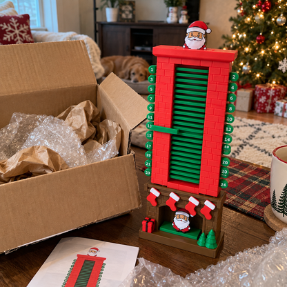 🎅 Mechanical Santa Chimney Christmas Countdown Calendar