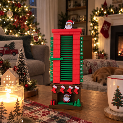 🎅 Mechanical Santa Chimney Christmas Countdown Calendar