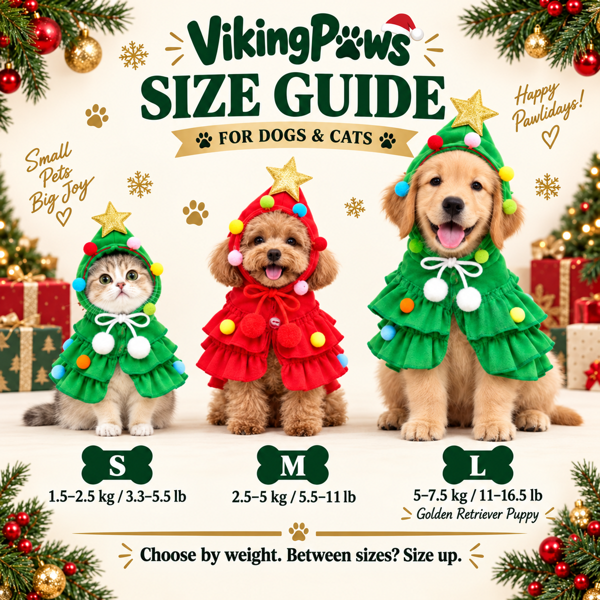 🎄 Christmas Tree Pet Costume | Cute Hooded Cape for Dogs & Cats🐕