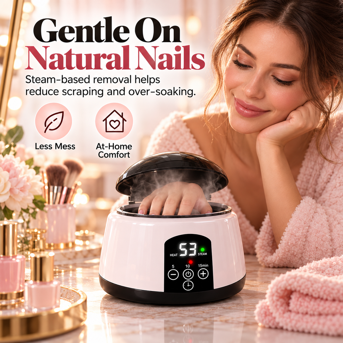 💅  Steam Gel Nail Remover – Timed Heat & Steam for Easier At-Home Gel Removal ✨
