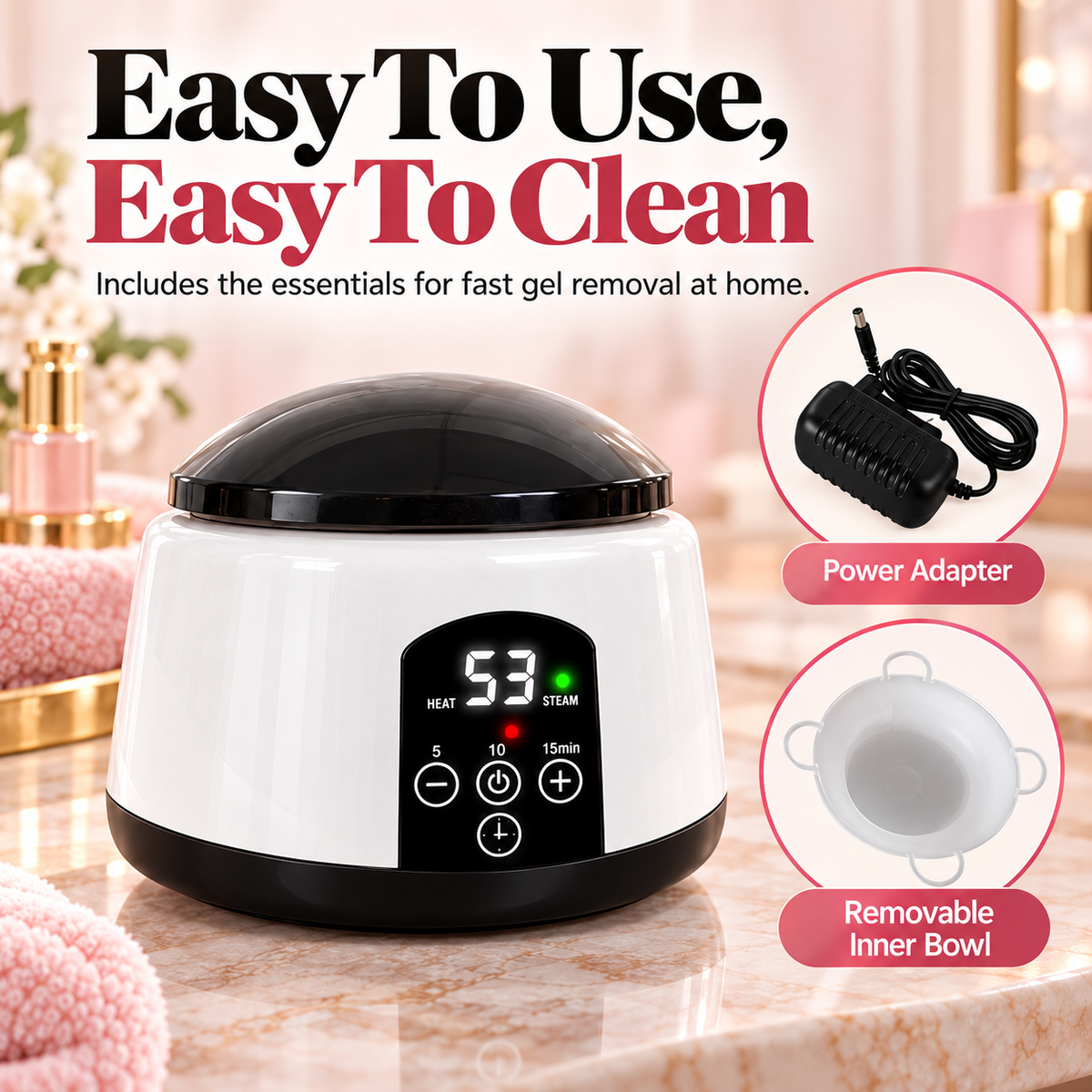 💅  Steam Gel Nail Remover – Timed Heat & Steam for Easier At-Home Gel Removal ✨
