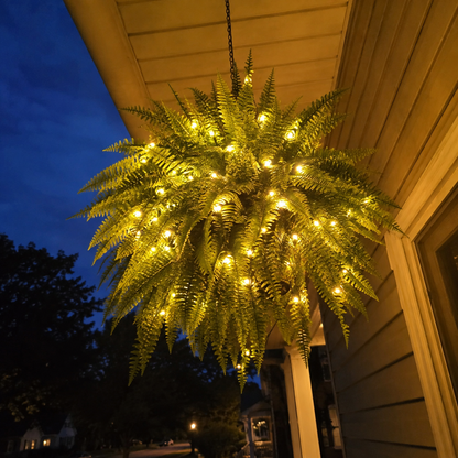 🌿 Light‑Up Artificial Boston Fern | Fake Fern with Fairy Lights