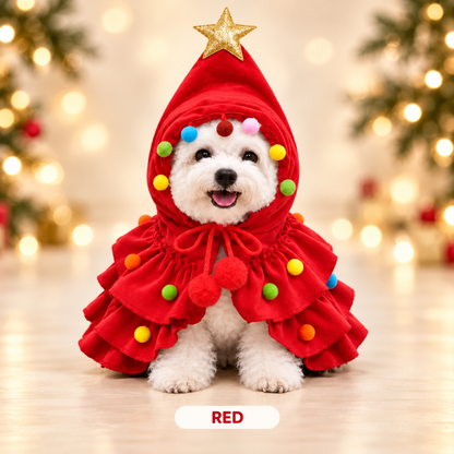 🎄 Christmas Tree Pet Costume | Cute Hooded Cape for Dogs & Cats🐕