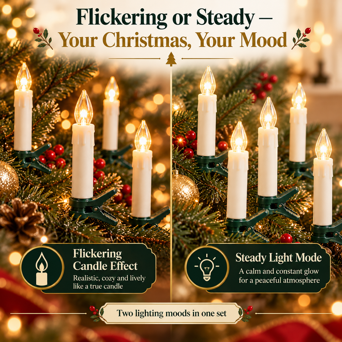 🔥Last Day 50% OFF-🕯️🎄 Flameless Christmas Candle Clip Lights