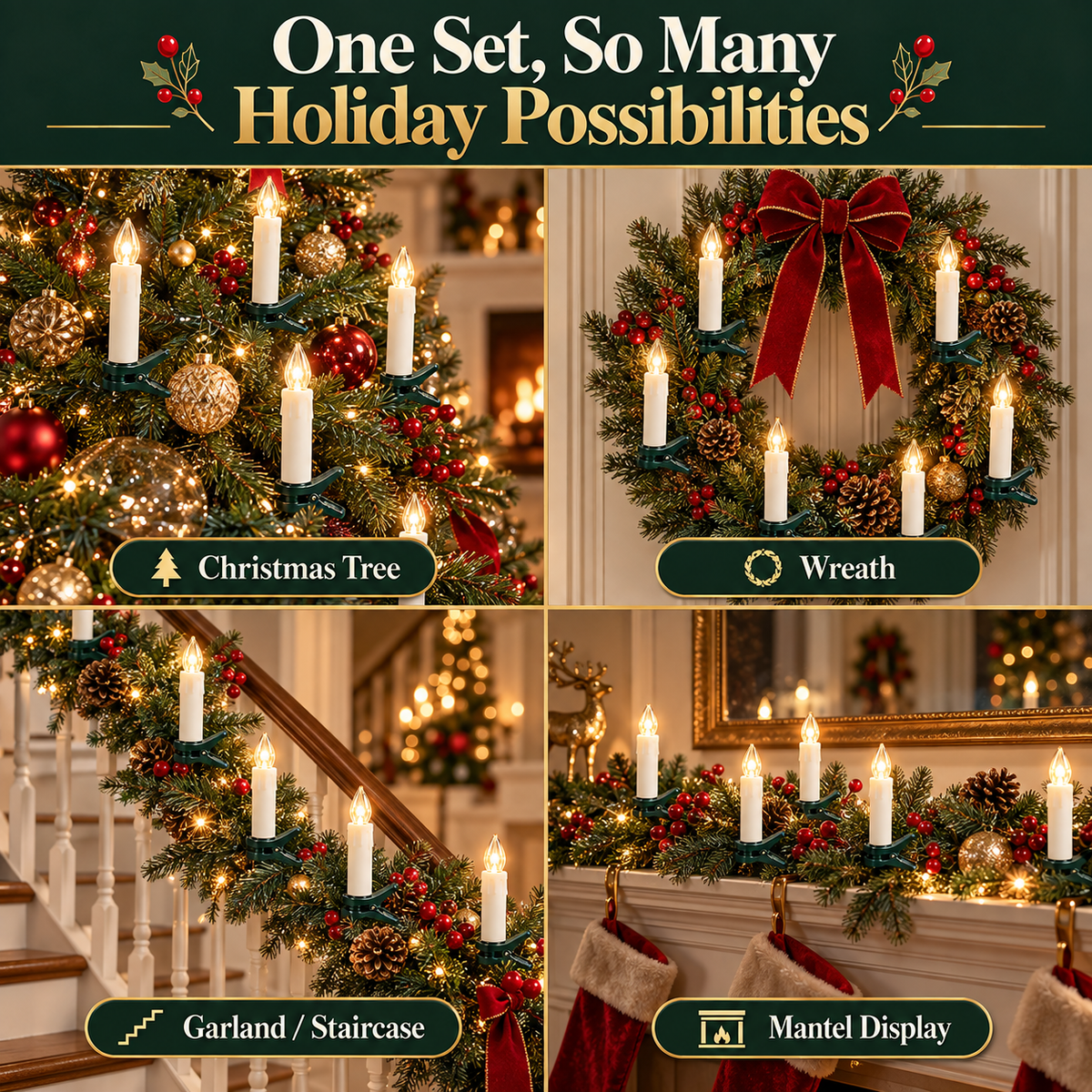 🔥Last Day 50% OFF-🕯️🎄 Flameless Christmas Candle Clip Lights