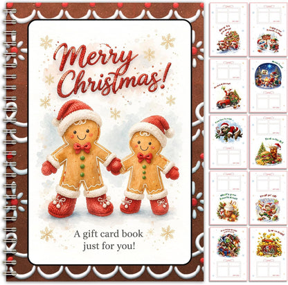 🎄 Holographic Christmas Gift Card Book – A Surprise on Every Page (Durable Hardcover Edition) 🎉