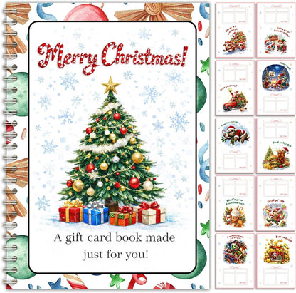 🎄 Holographic Christmas Gift Card Book – A Surprise on Every Page (Durable Hardcover Edition) 🎉