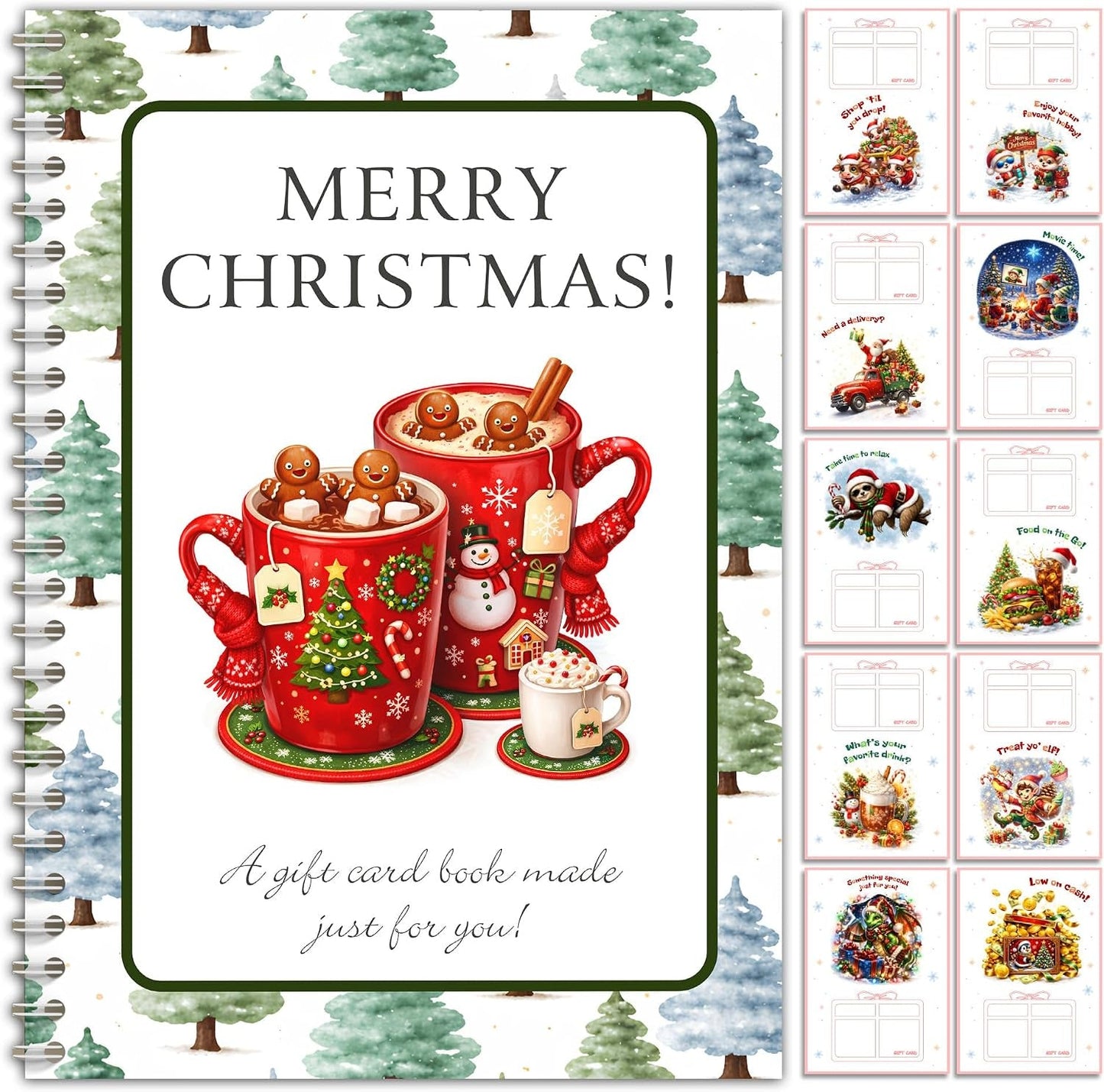 🎄 Holographic Christmas Gift Card Book – A Surprise on Every Page (Durable Hardcover Edition) 🎉