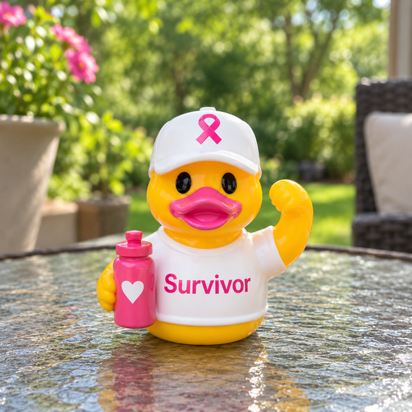 🎀🦆 Breast Cancer Awareness Rubber Duck | Survivor · Warrior · Supporter