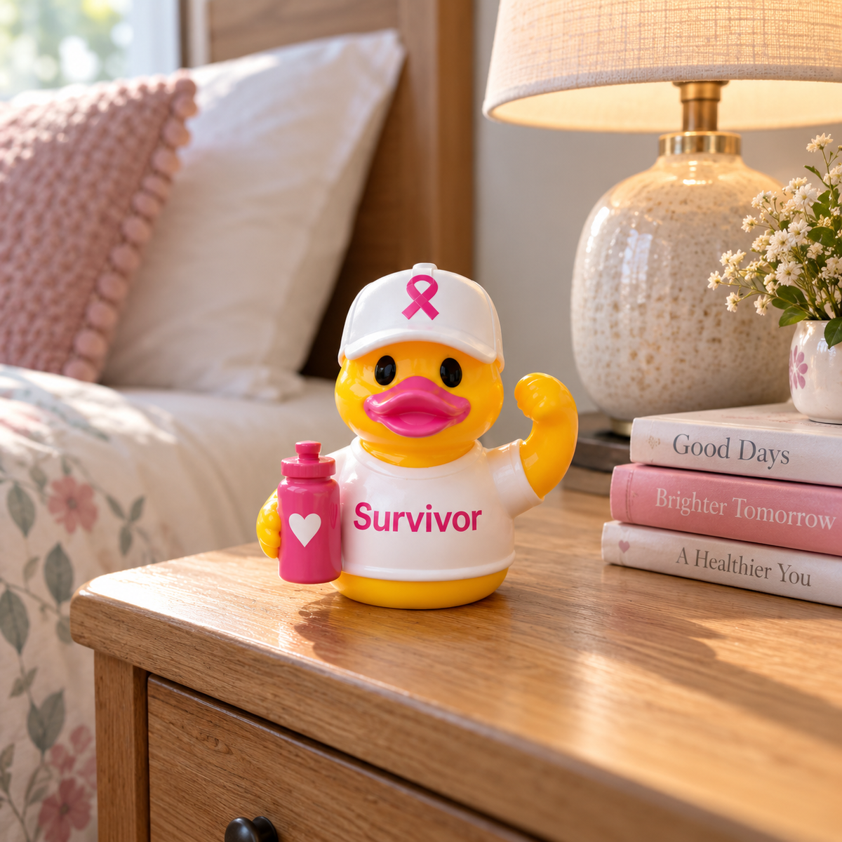 🎀🦆 Breast Cancer Awareness Rubber Duck | Survivor · Warrior · Supporter