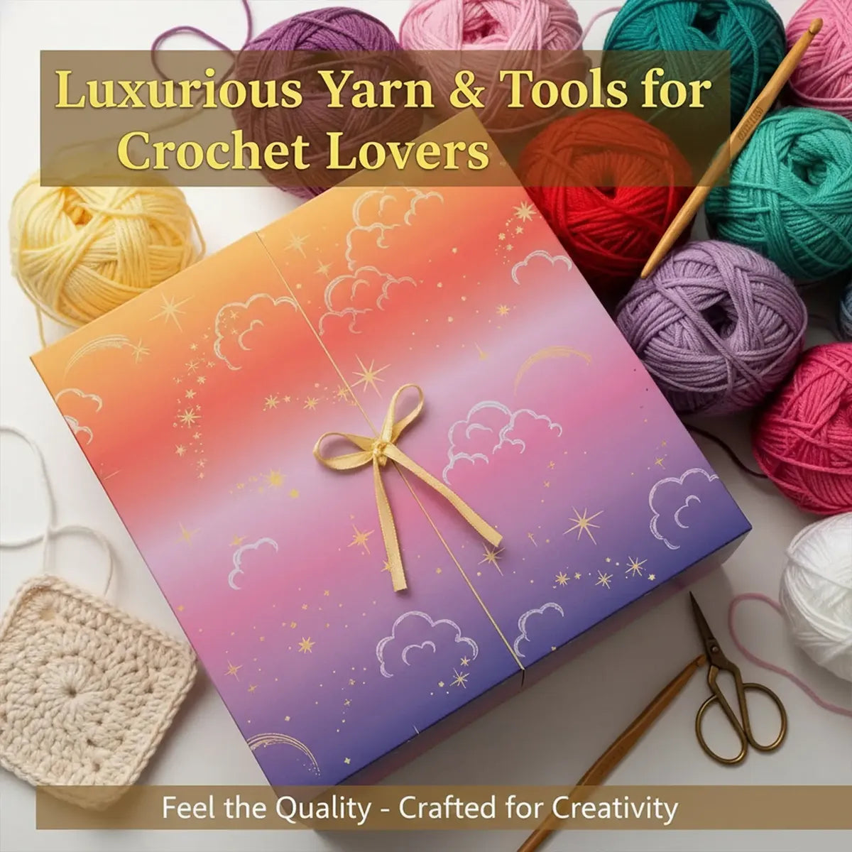 🧶Crochet Yarn Advent Calendar Box  2026🎉– 24 days featuring yarn, crochet tools, patterns, and creative surprises.