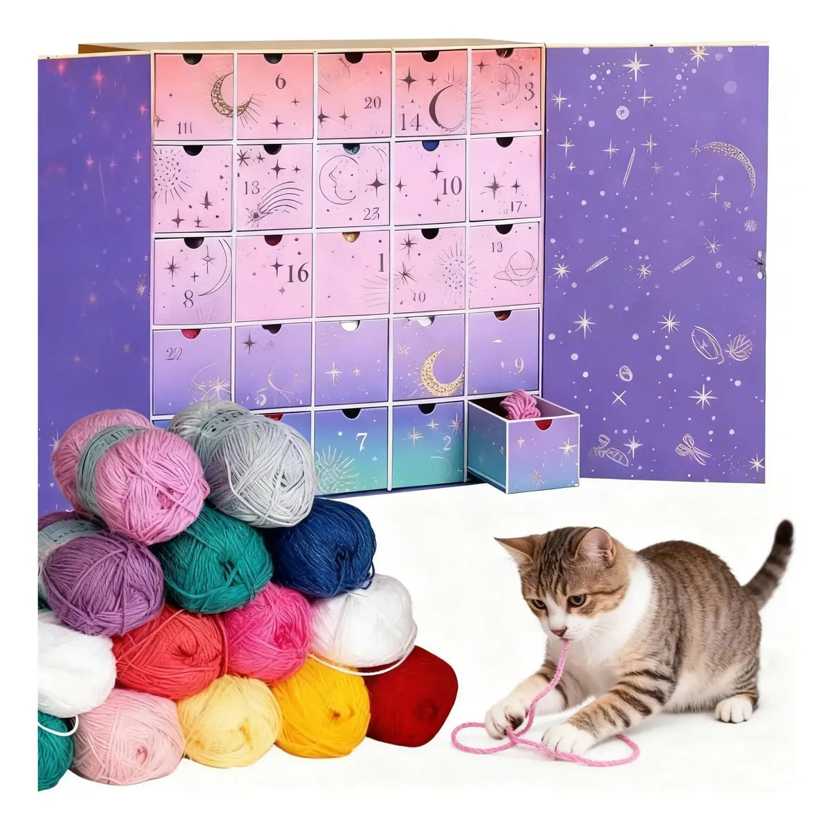 🧶Crochet Yarn Advent Calendar Box  2026🎉– 24 days featuring yarn, crochet tools, patterns, and creative surprises.