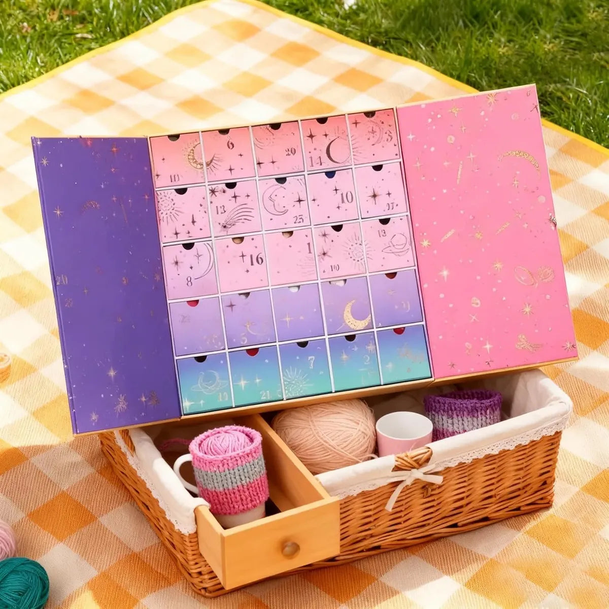 🧶Crochet Yarn Advent Calendar Box  2026🎉– 24 days featuring yarn, crochet tools, patterns, and creative surprises.