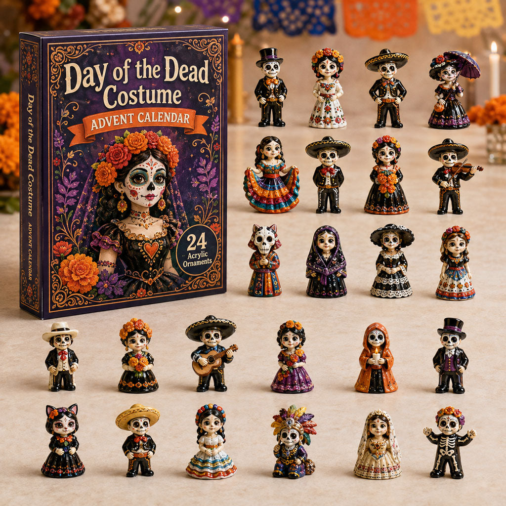 High-quality miniature model ✨2026 Day of the Dead Advent Calendar - 24 Days of My stery Collectible Figurines,Sugar Skull characters &Festive Holiday Surprises