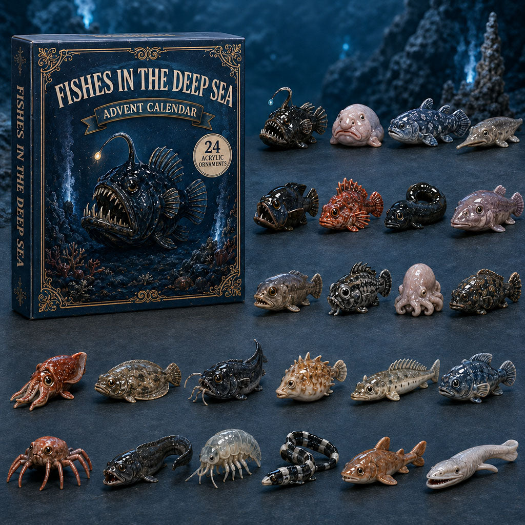🐠Deep Sea Fish Advent Calendar 2026 - 24-Day Festive Countdown, Acrylic Charms Blind Box