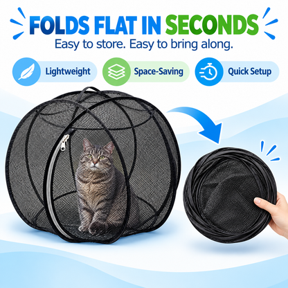 🐱🌿360° Panoramic Pop-Up Rolling Cat Playpen Ball