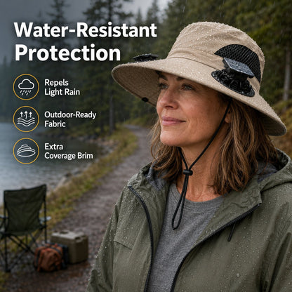 ☀️ Solar Powered Cooling Fan Hat – Dual Fans, Type-C USB Rechargeable & Water-Resistant Outdoor Sun Hat