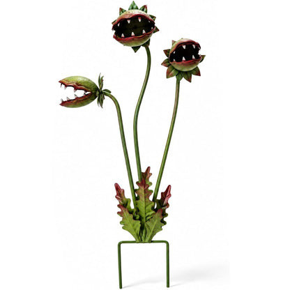 🪴 Venus Flytrap Yard Art – Durable Iron Flower Garden Stake, All-Weather Patio Decor for Spring & Halloween 🎃