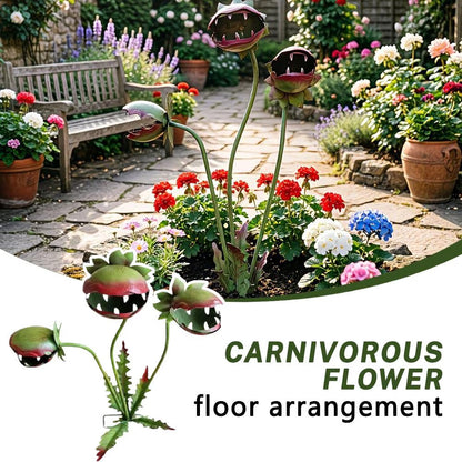🪴 Venus Flytrap Yard Art – Durable Iron Flower Garden Stake, All-Weather Patio Decor for Spring & Halloween 🎃