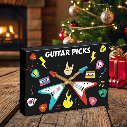 🎸Guitar Picks Advent Calendar 🎄24‑Day Christmas Countdown Calendar, Unique Holiday Gift for Guitar Lovers Musicians
