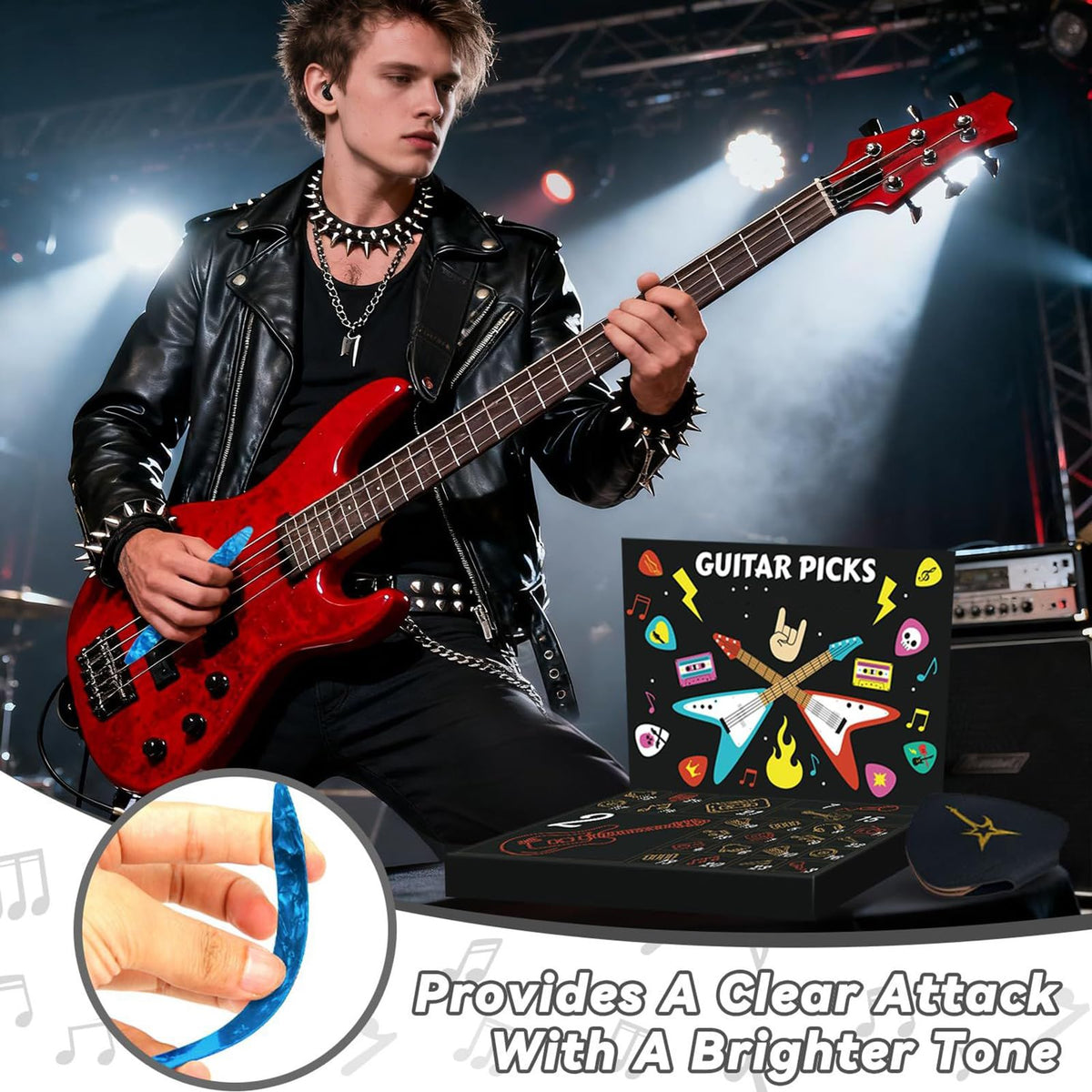 🎸Guitar Picks Advent Calendar 🎄24‑Day Christmas Countdown Calendar, Unique Holiday Gift for Guitar Lovers Musicians