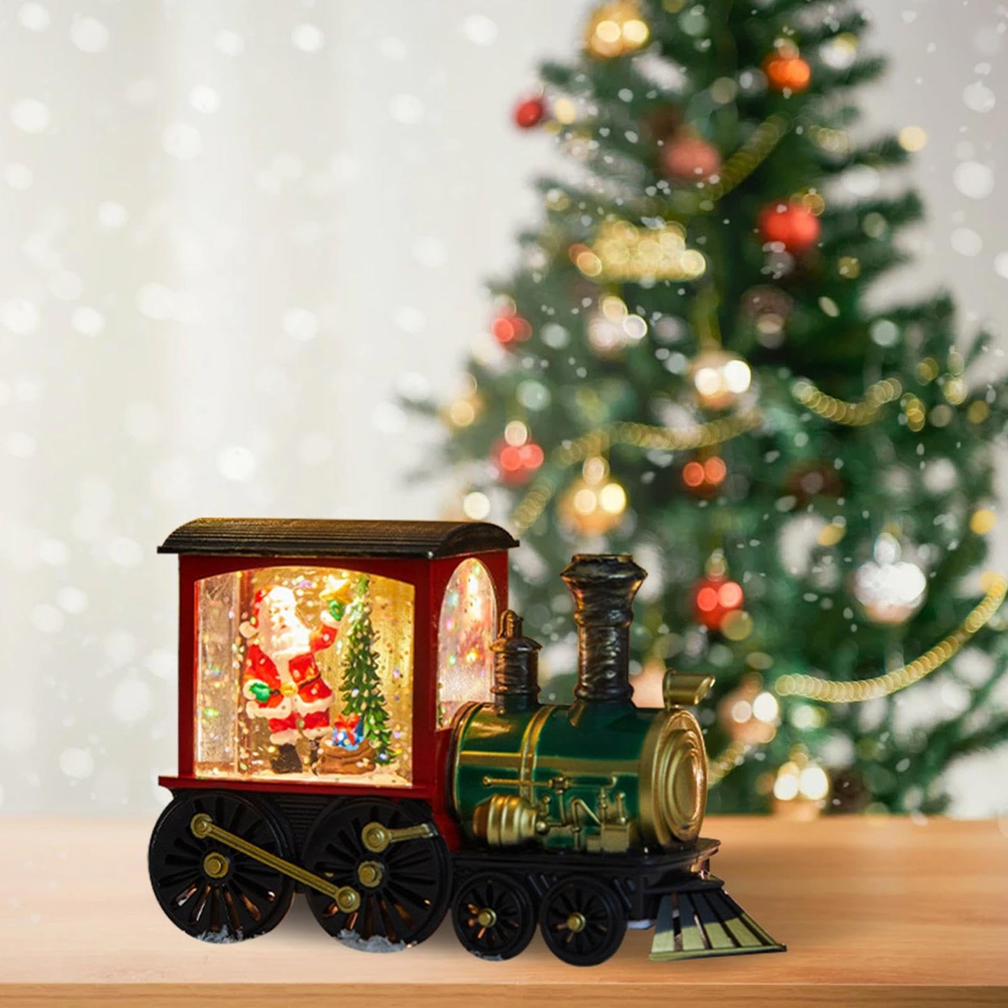 🎄Christmas train ornament with snowflake lights❄️