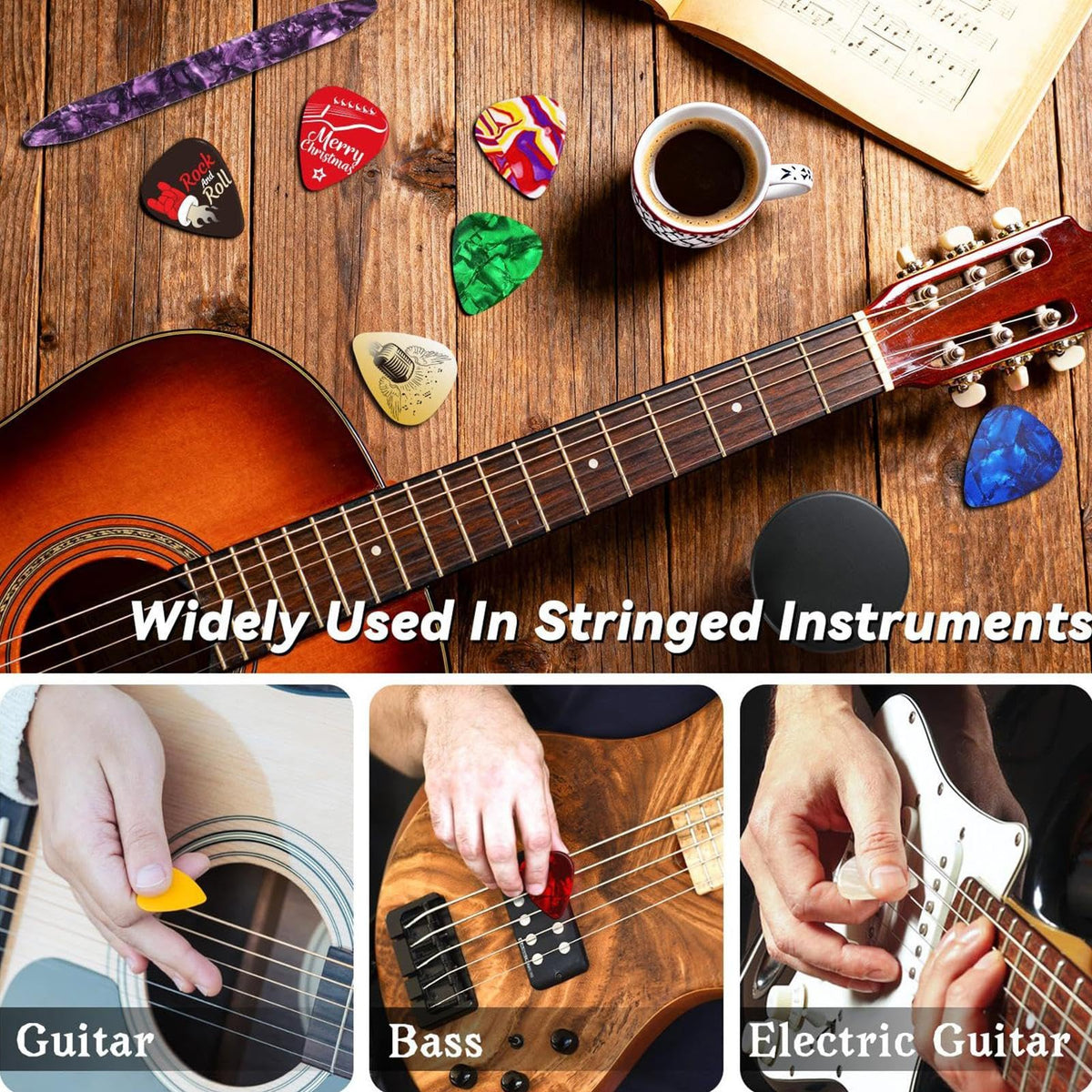 🎸Guitar Picks Advent Calendar 🎄24‑Day Christmas Countdown Calendar, Unique Holiday Gift for Guitar Lovers Musicians