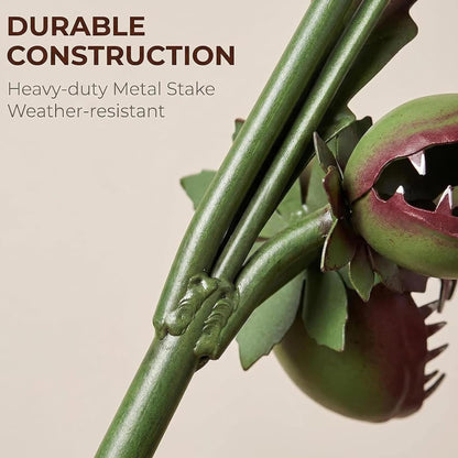 🪴 Venus Flytrap Yard Art – Durable Iron Flower Garden Stake, All-Weather Patio Decor for Spring & Halloween 🎃