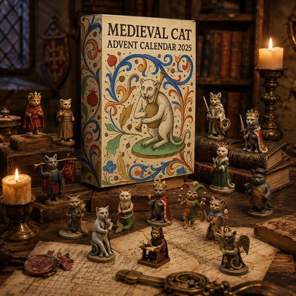 🏰 Medieval Cat Advent Calendar – 24 Unique Ornaments, A Whimsical Holiday Countdown for Cat Lovers & Collectors