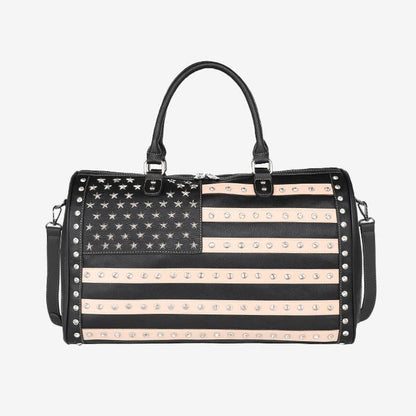 🎒 American Flag Studded Duffle Weekender Bag