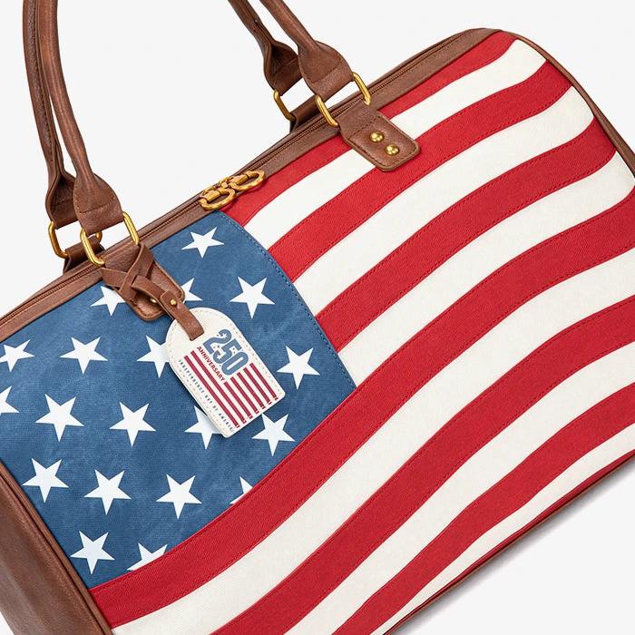 🎒 American Flag Studded Duffle Weekender Bag
