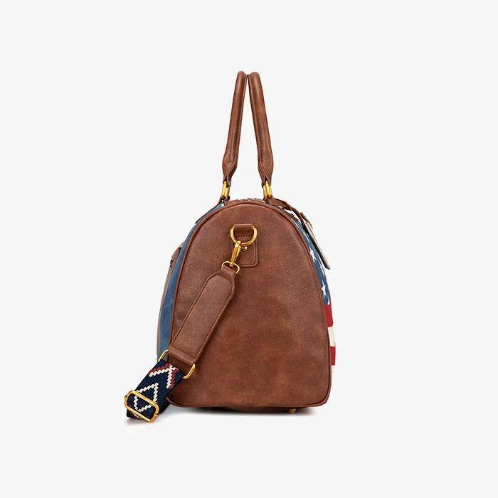 🎒 American Flag Studded Duffle Weekender Bag