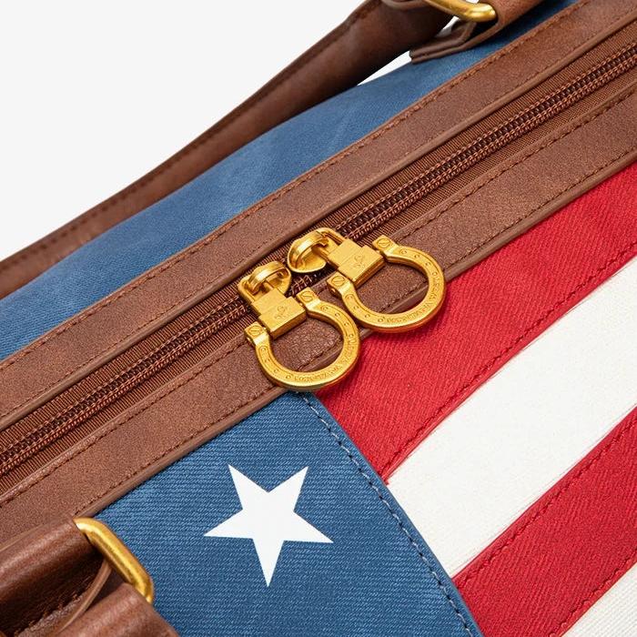 🎒 American Flag Studded Duffle Weekender Bag