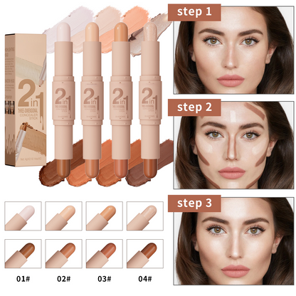✨2‑in‑1 Highlight & Contour Stick