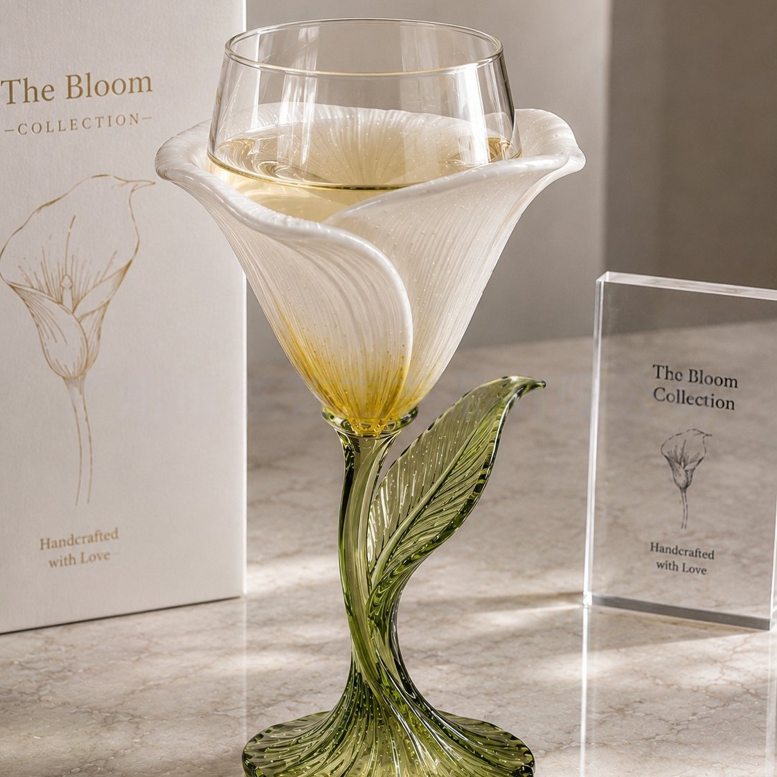 🌹 Exquisite Handcrafted Floral Art Glass Stemware