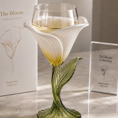 🌹 Exquisite Handcrafted Floral Art Glass Stemware