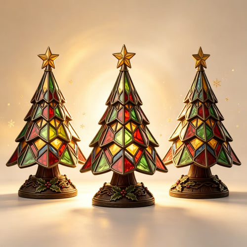 🎄Stained‑Glass Style Christmas Tree Table Lamp