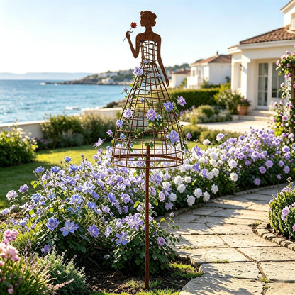 🌹💃Rust-Style Female Dress Plant Climbing Trellis -  Like a Garden Princess in Full Bloom