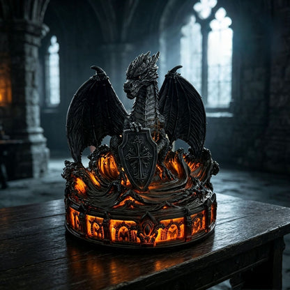 🐉Glowing Dark Guardian Dragon Statue