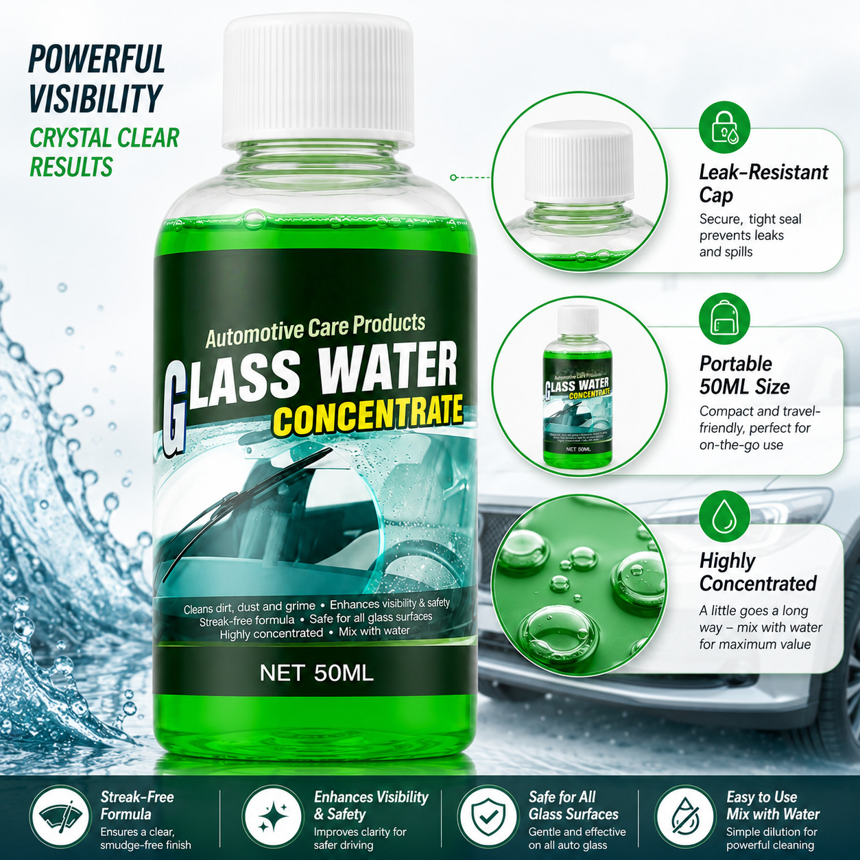 🚗Automotive Glass Water Concentrate| Windshield Cleaner Fluid