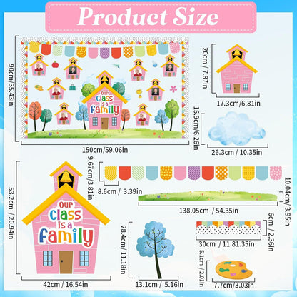 🏫 Our Class Family Bulletin Board Decor | Student Photo Frame Cutout Set