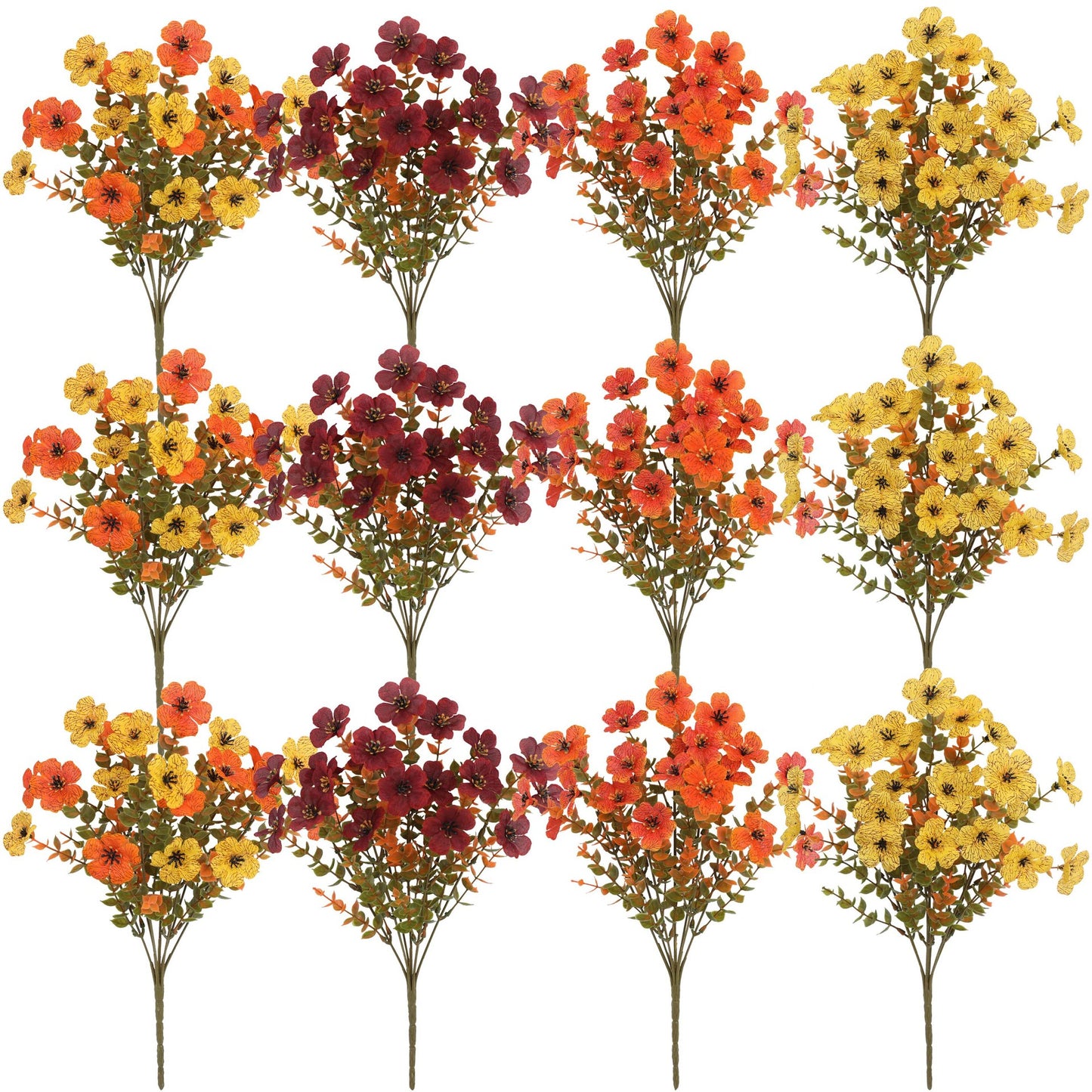 🏵️10 Pcs Artificial Flowers for Outdoor Decoration|UV-resistant autumn floral sprays