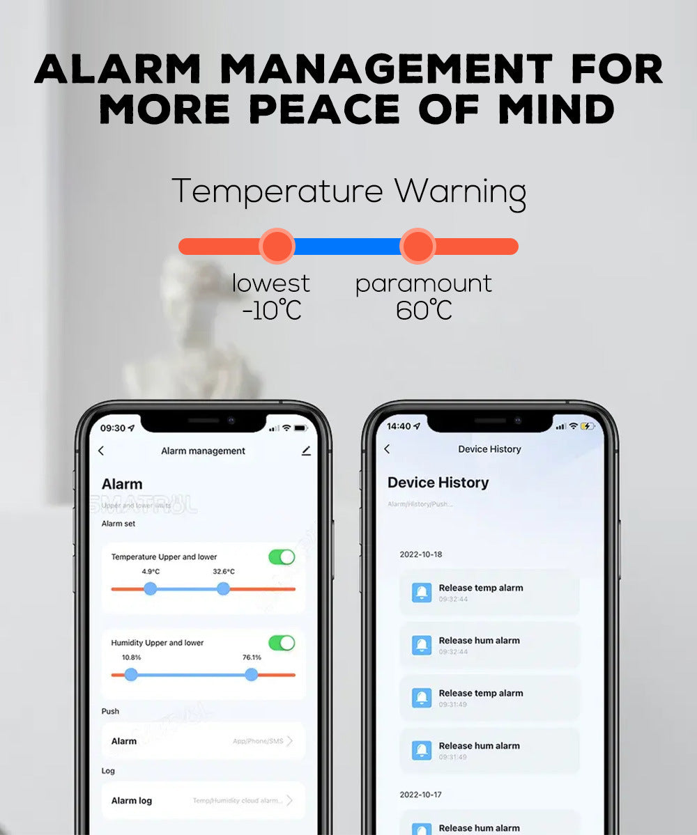 🌡️ WiFi Temperature Humidity Sensor, Smart Bluetooth Hygrometer Thermometer with App Alert, Remote Monitor for Home Baby Room Greenhouse