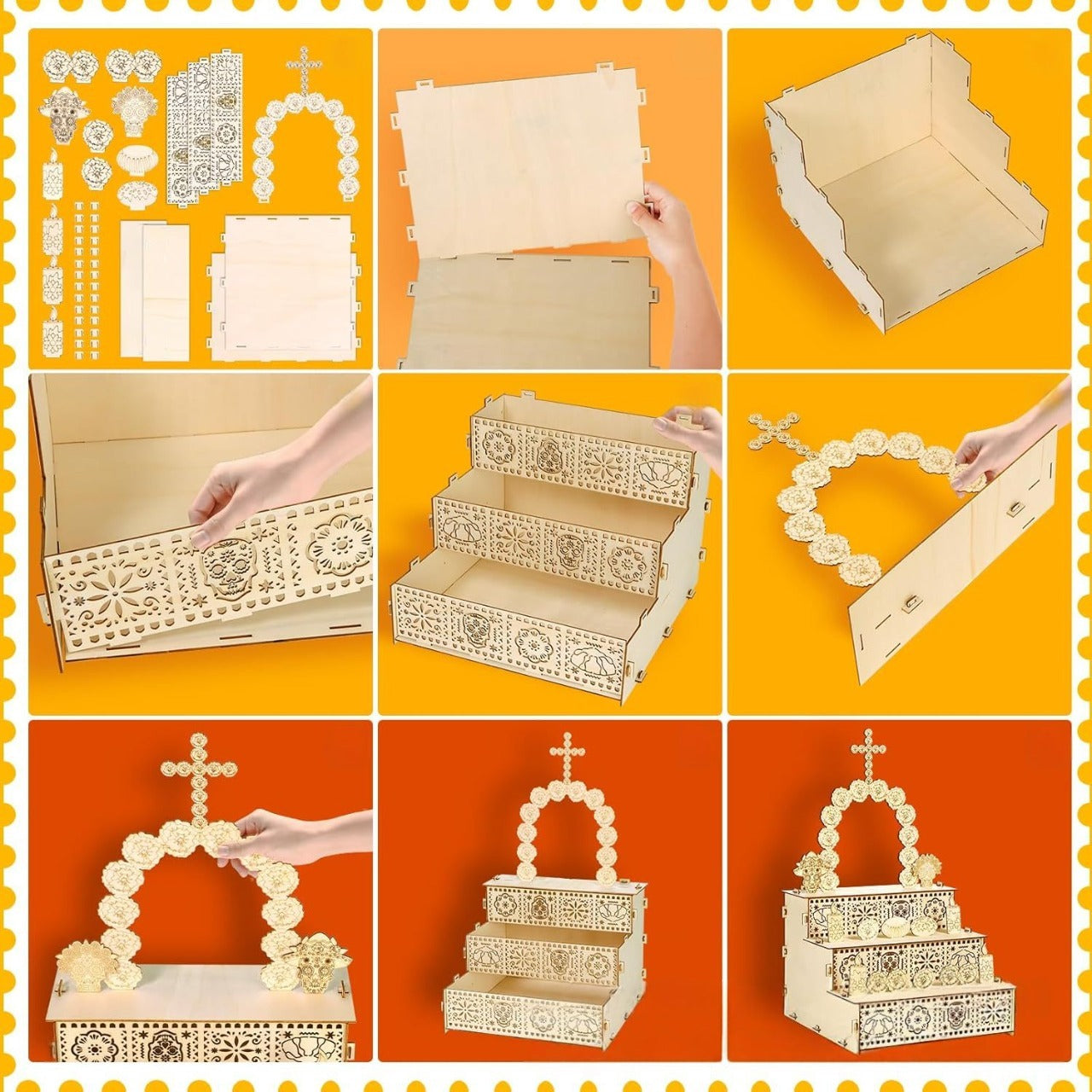 🏵️Day of the Dead Wooden Altar Display Set