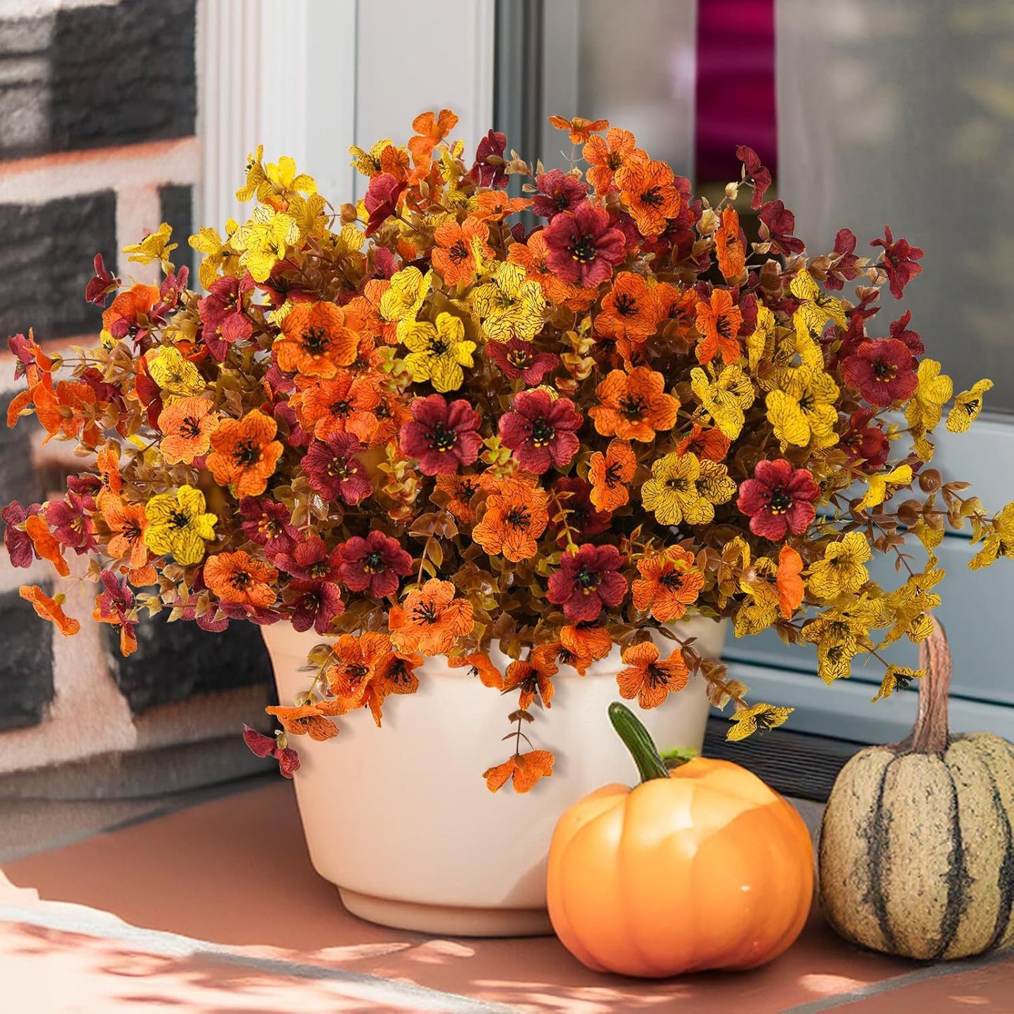 🏵️10 Pcs Artificial Flowers for Outdoor Decoration|UV-resistant autumn floral sprays