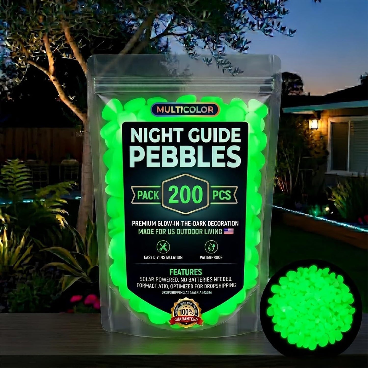 🌈Colorful Glow-in-the-Dark Garden Stones