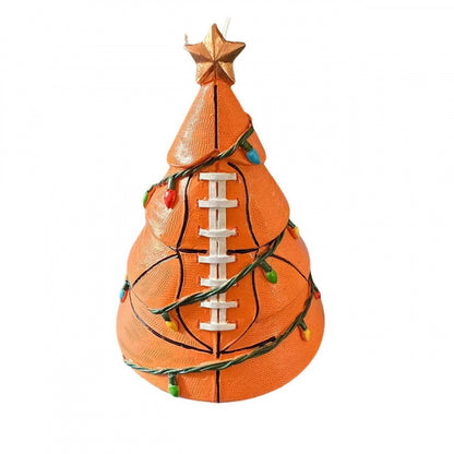 🎄 Sport Ball Mini Tabletop Christmas Tree Ornament | Resin Holiday Desktop Figurine, Christmas Gift for Sports Fans