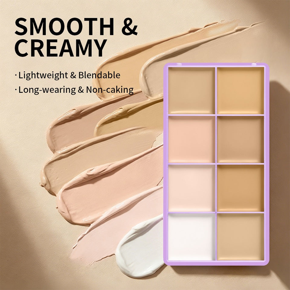 🎨 8-Color Matte Concealer Palette – Waterproof, Full-Coverage for Correction, Contour & Tattoo Cover ✨